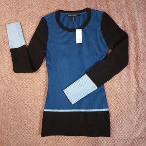 New with Tags White House Black Market "Blue Chill" Colorblock Pullover, Size XS